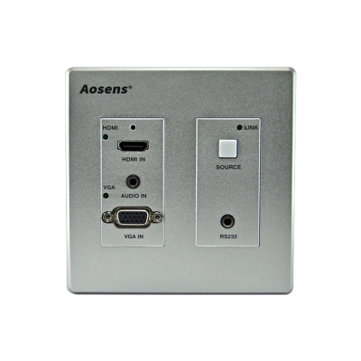 AS-WP270HD 奧盛VGA HDMI延長器投影機HDBaseT發(fā)射轉網線傳輸多媒體86面板