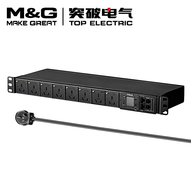 07TG130901突破PDU機柜插座/16A/8聯(lián)/智能監(jiān)控/黑色/3*2.5/3米線/國標(biāo)16A插頭